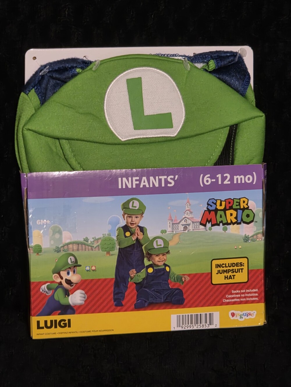 Nintendo Luigi Infant Costume Set in Bright Green and Black